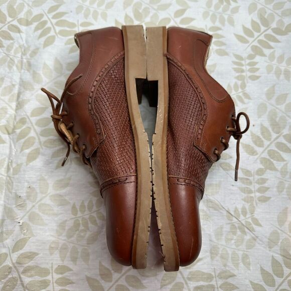 Adolfo Made In Italy Men's Brown Leather Size 9.5 Oxford Dress Shoe Office - Picture 3 of 7